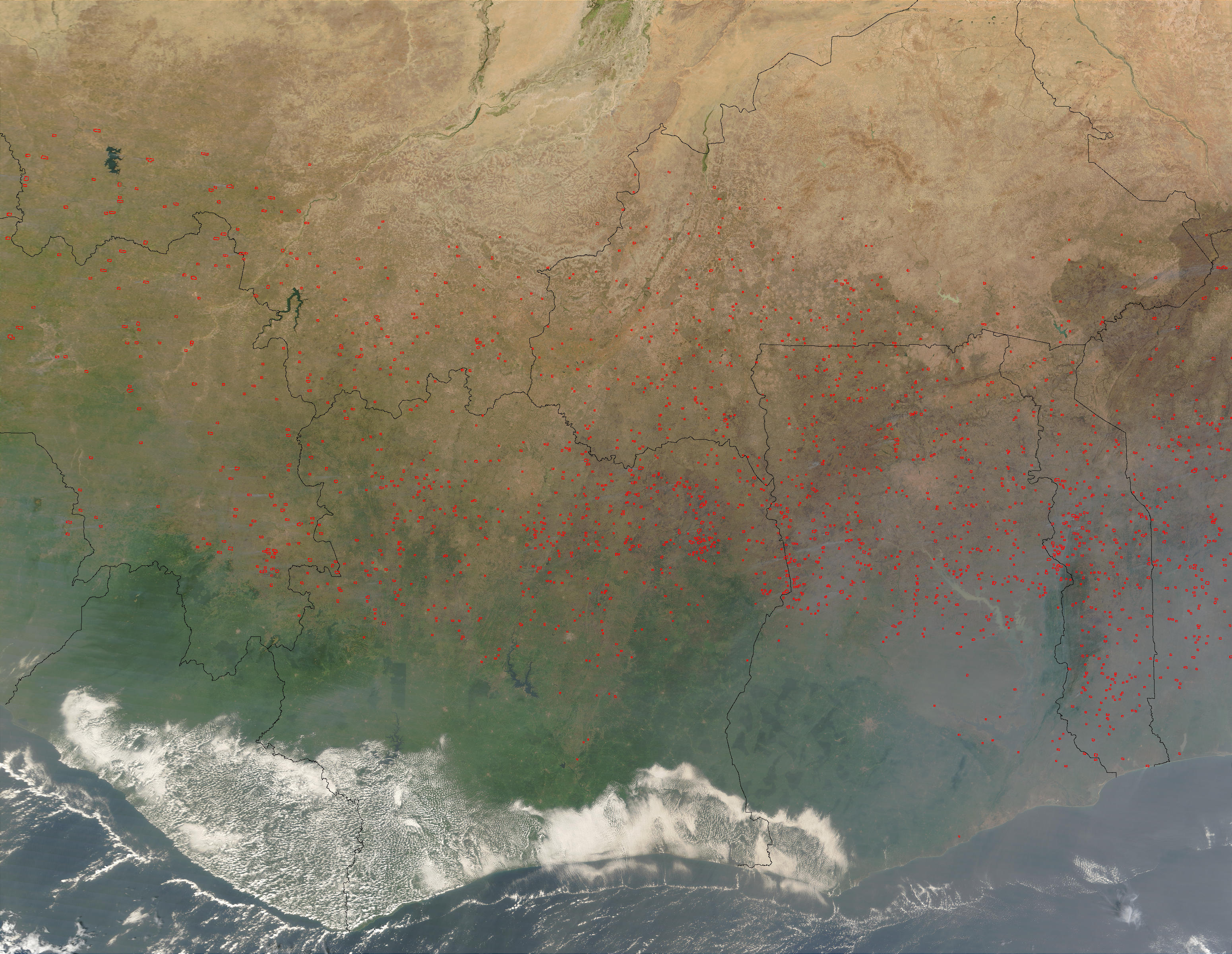 Fires in West Africa (morning overpass) - related image preview