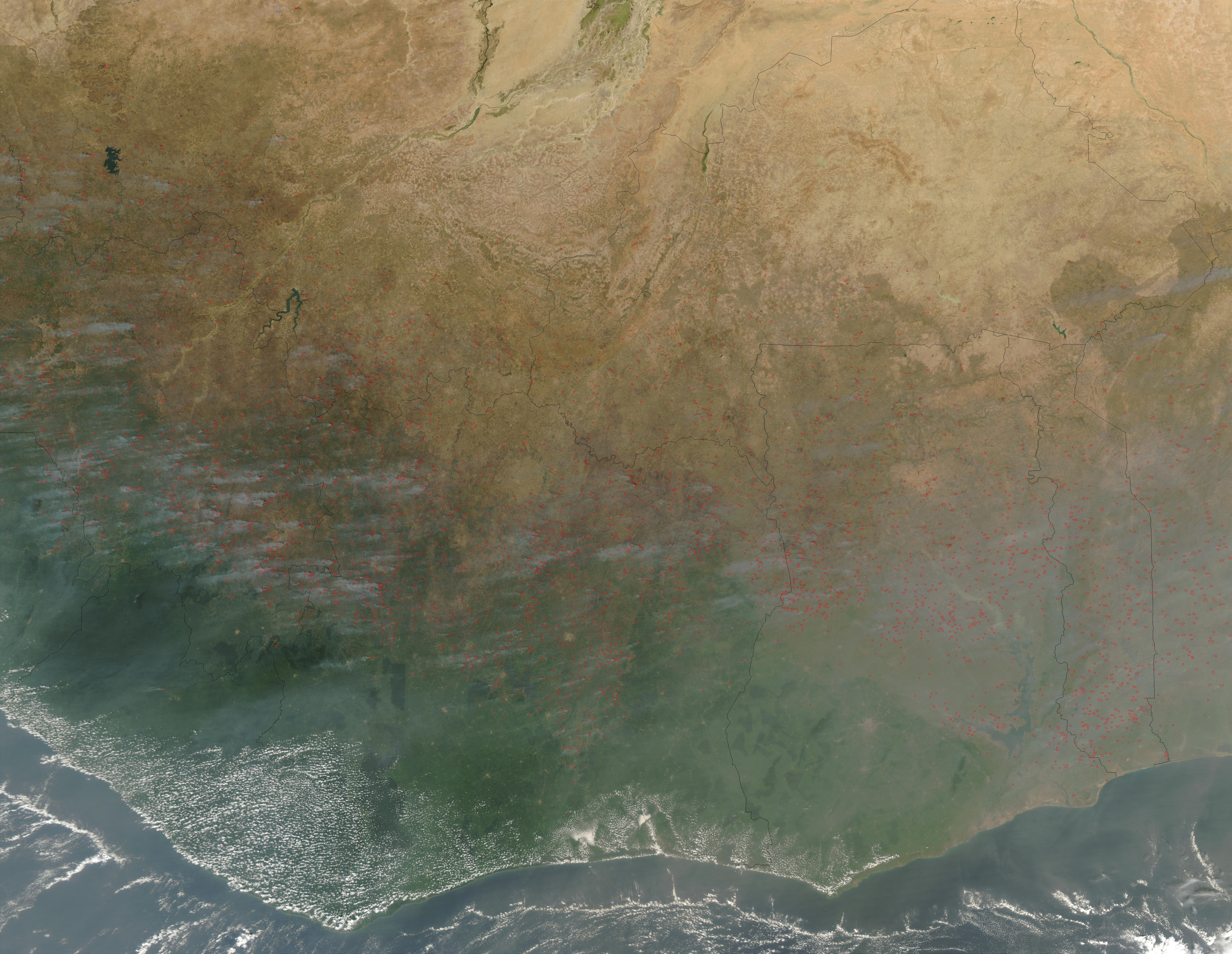 Fires in West Africa (afternoon overpass) - related image preview