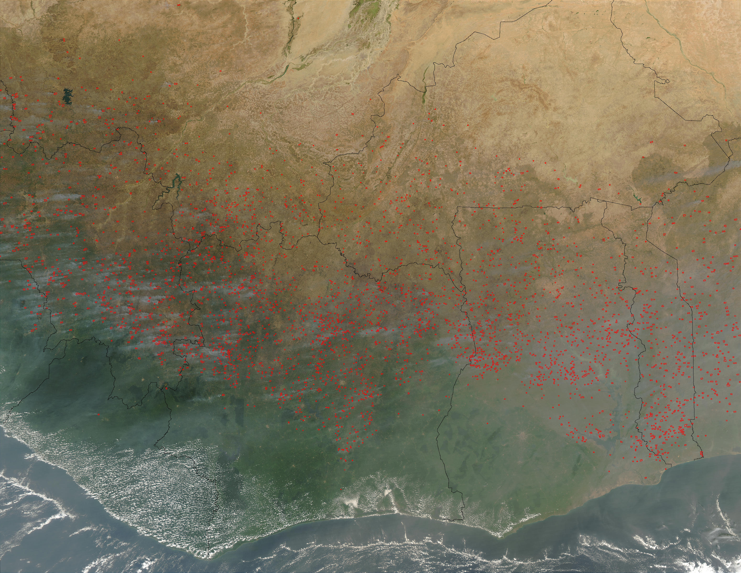 Fires in West Africa (afternoon overpass) - related image preview