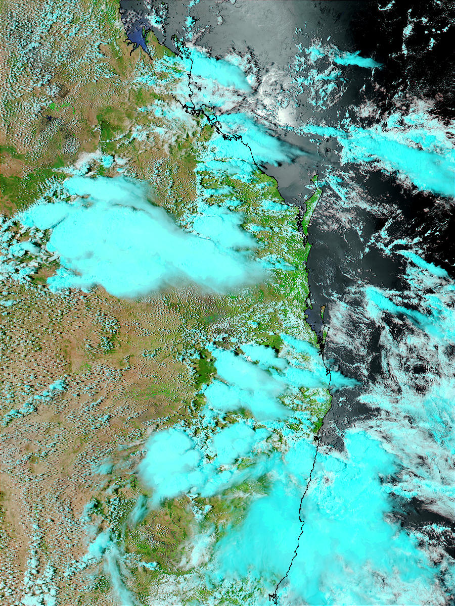 Storms over Australia East Coast (false color) - related image preview