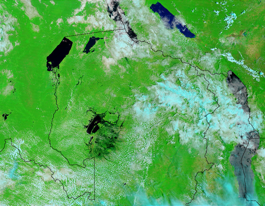 Floods in Zambia (false color)