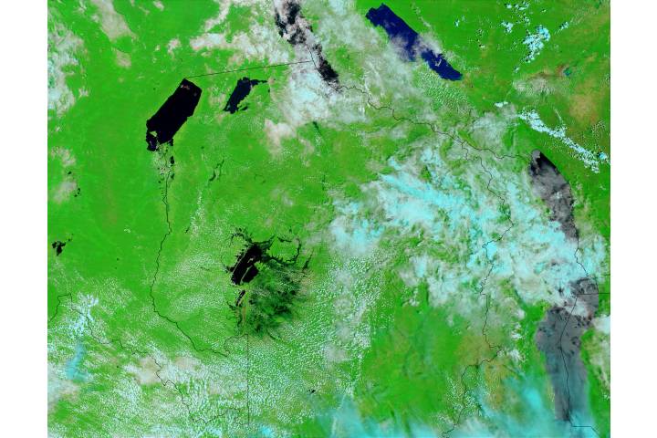 Floods in Zambia (false color)