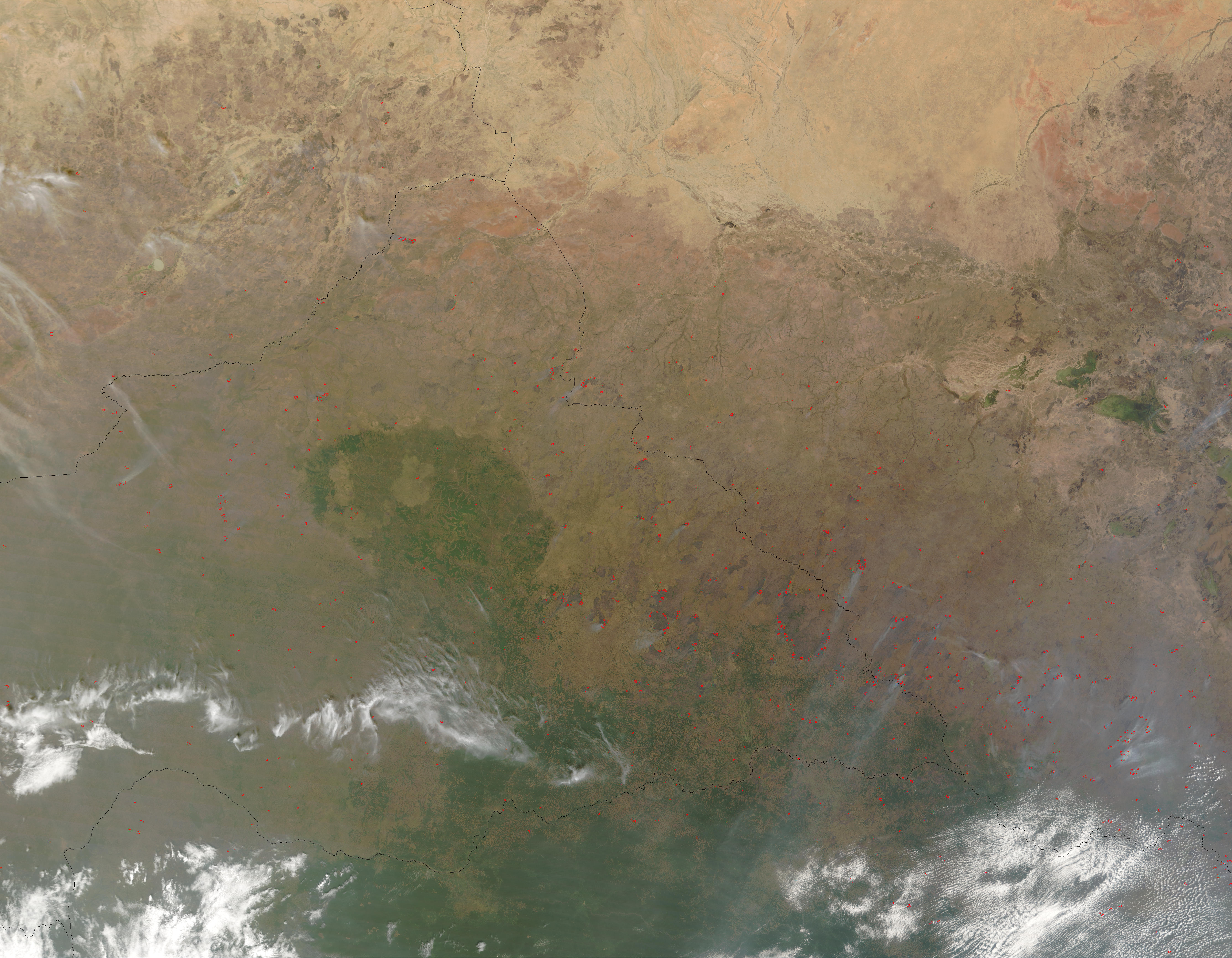 Fires in Central Africa (morning overpass) - related image preview