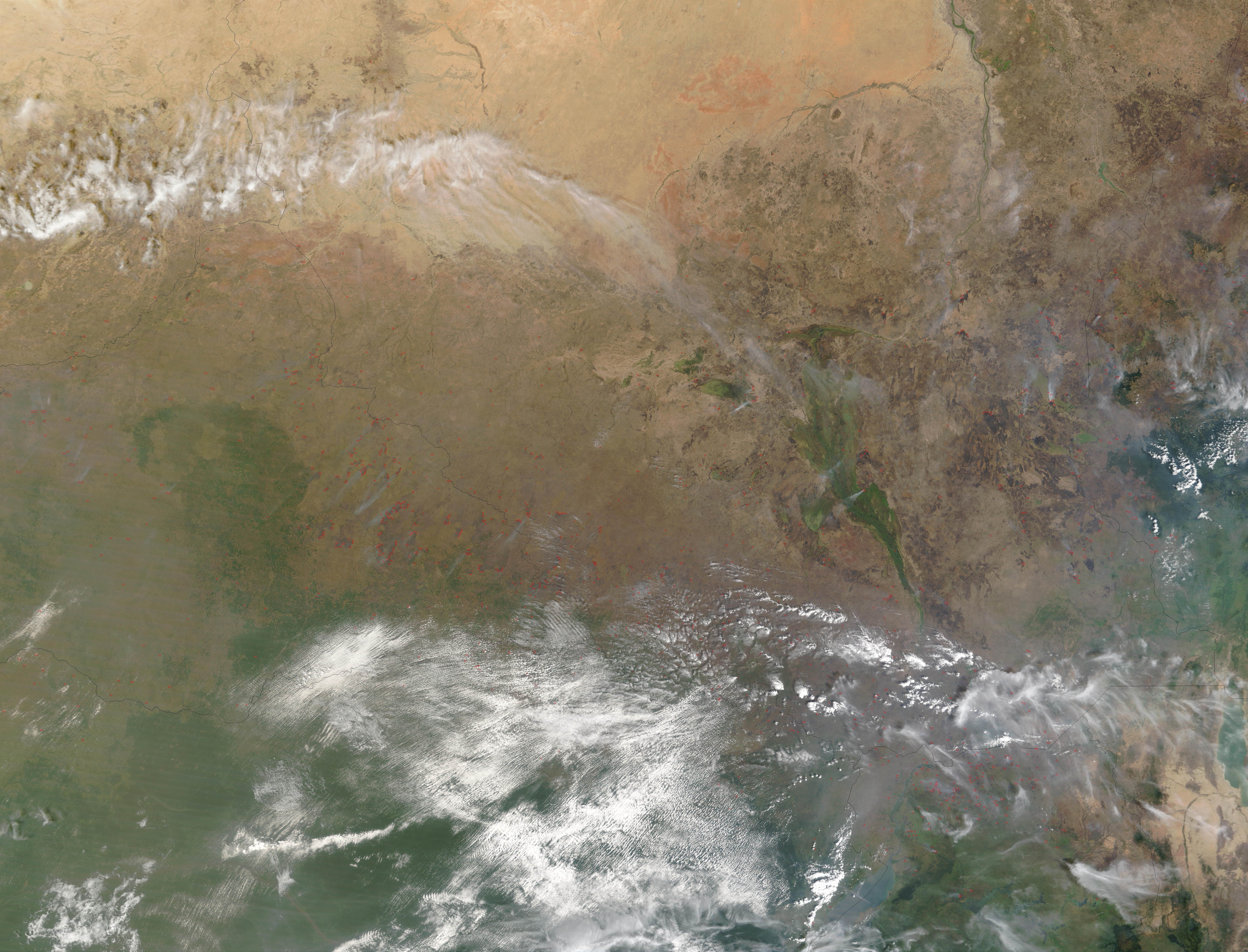 Fires in Central Africa (morning overpass) - related image preview