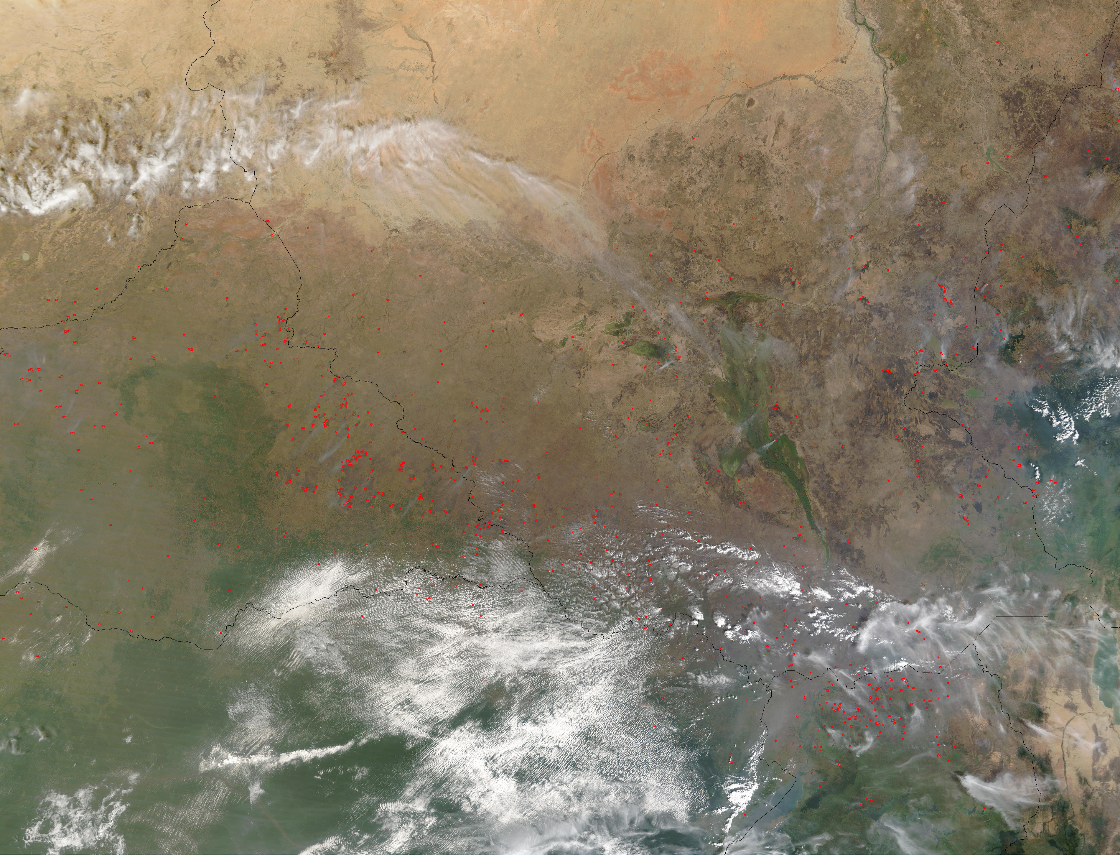 Fires in Central Africa (morning overpass) - related image preview