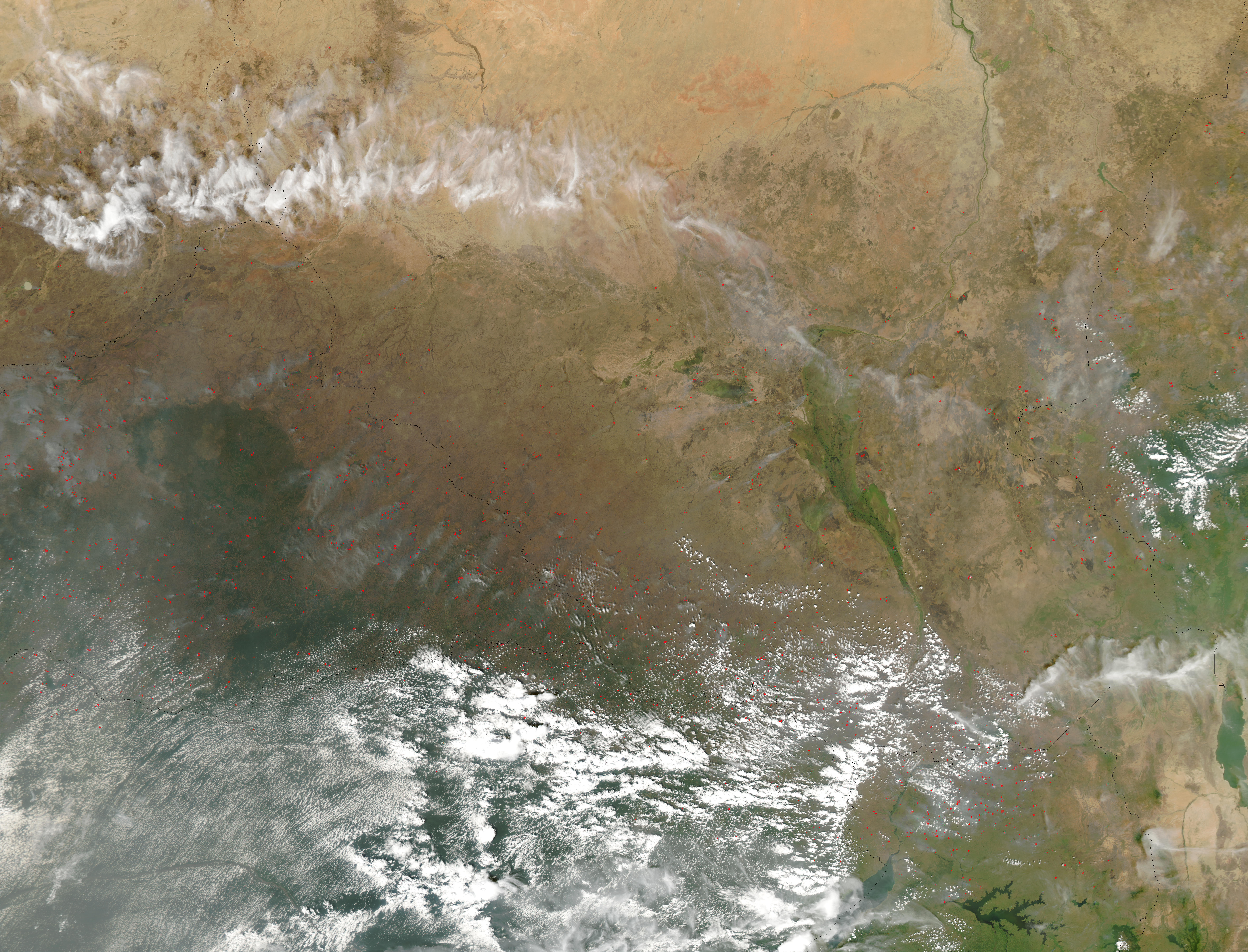 Fires in Central Africa (afternoon overpass) - related image preview
