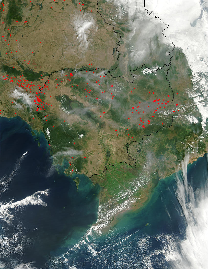 Fires in Indochina (afternoon overpass) - related image preview