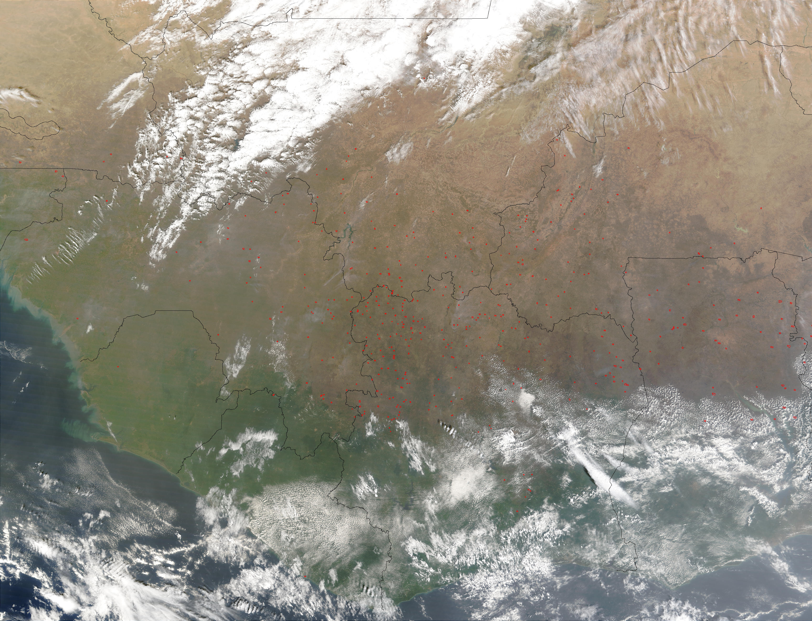 Fires in Western Africa (morning overpass) - related image preview