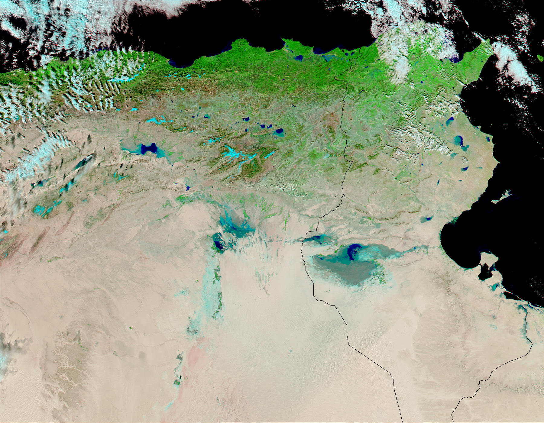 Floods in Tunisia and Algeria (false color) - related image preview