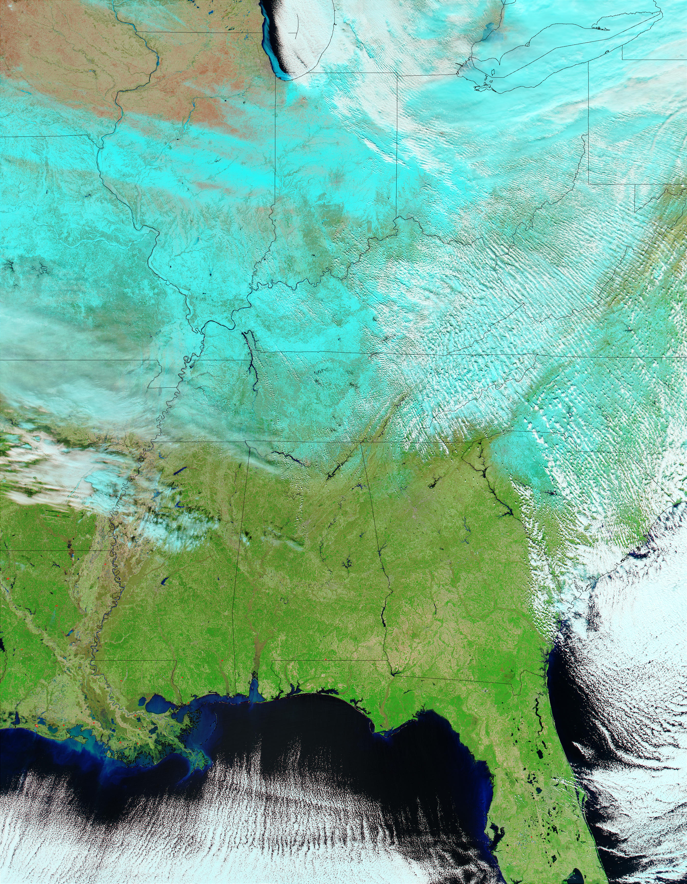 Snow in Eastern United States (false color) - related image preview