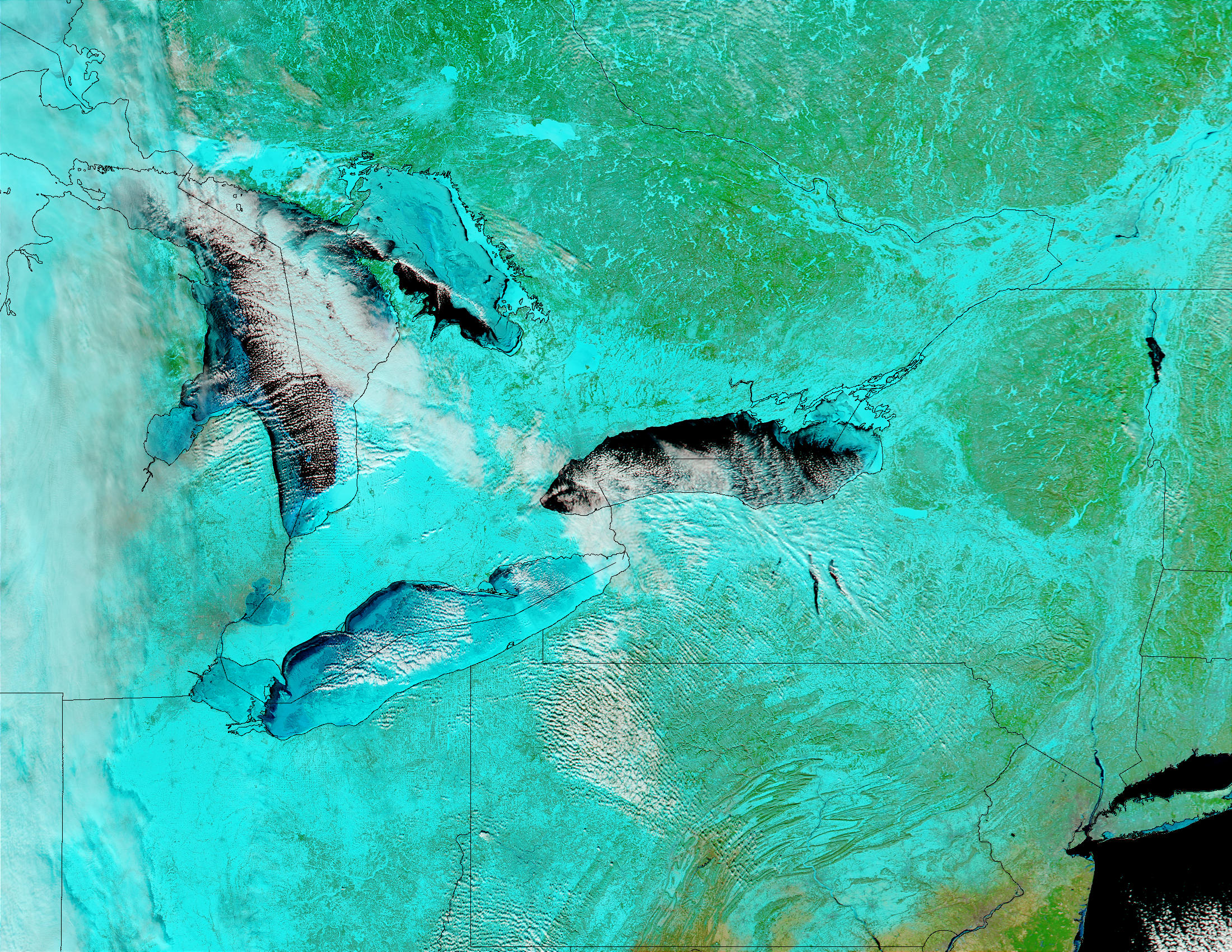 Ice on the Great Lakes (false color) - related image preview