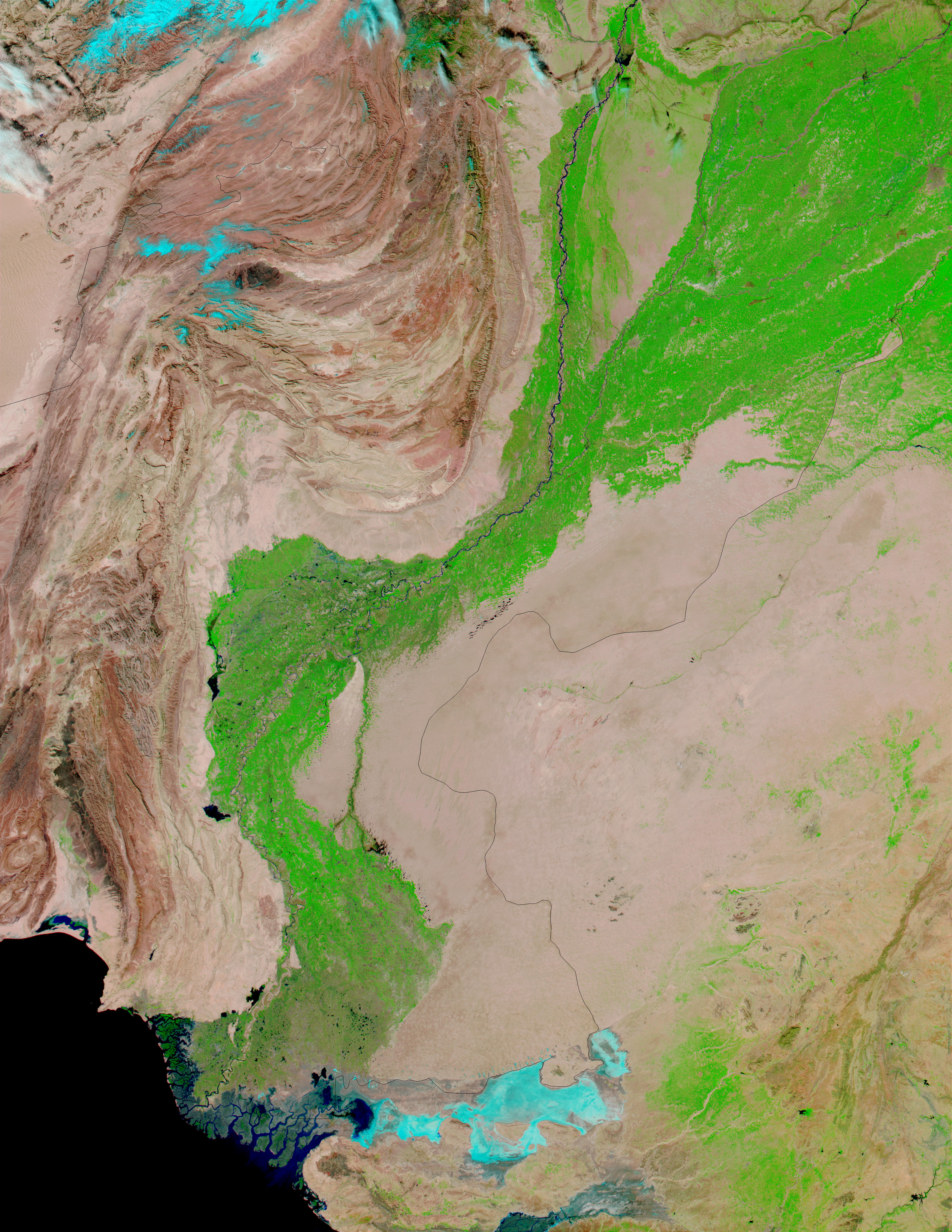 The Indus River Valley, Pakistan (false color) - related image preview