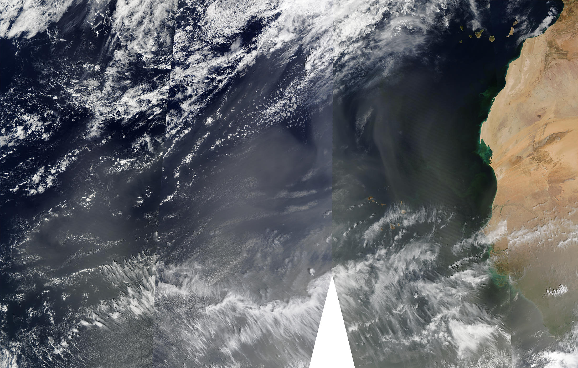 Saharan dust off West Africa (Terra/Aqua 4-orbit combination) - related image preview