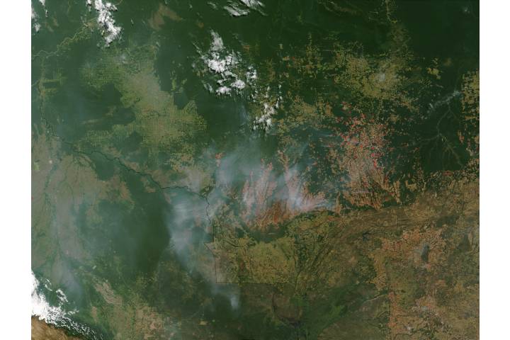 Fires And Smoke Across Mato Grosso, Brazil