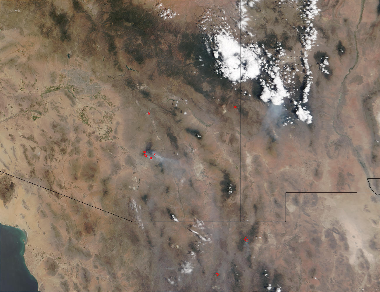 Fires in Arizona and New Mexico (morning overpass) - related image preview
