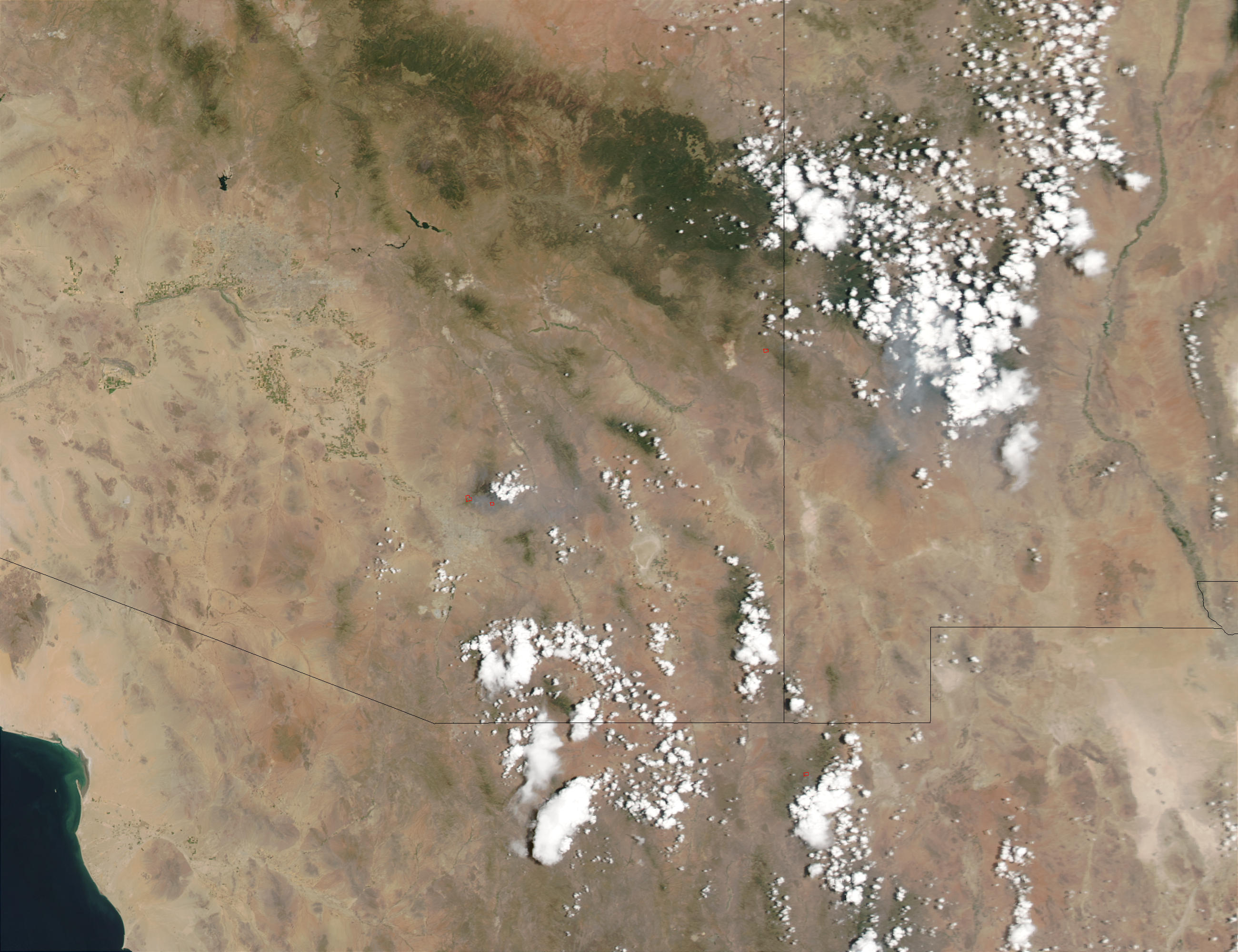 Fires in Arizona and New Mexico (afternoon overpass) - related image preview