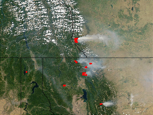 Fires in Montana and Alberta - related image preview