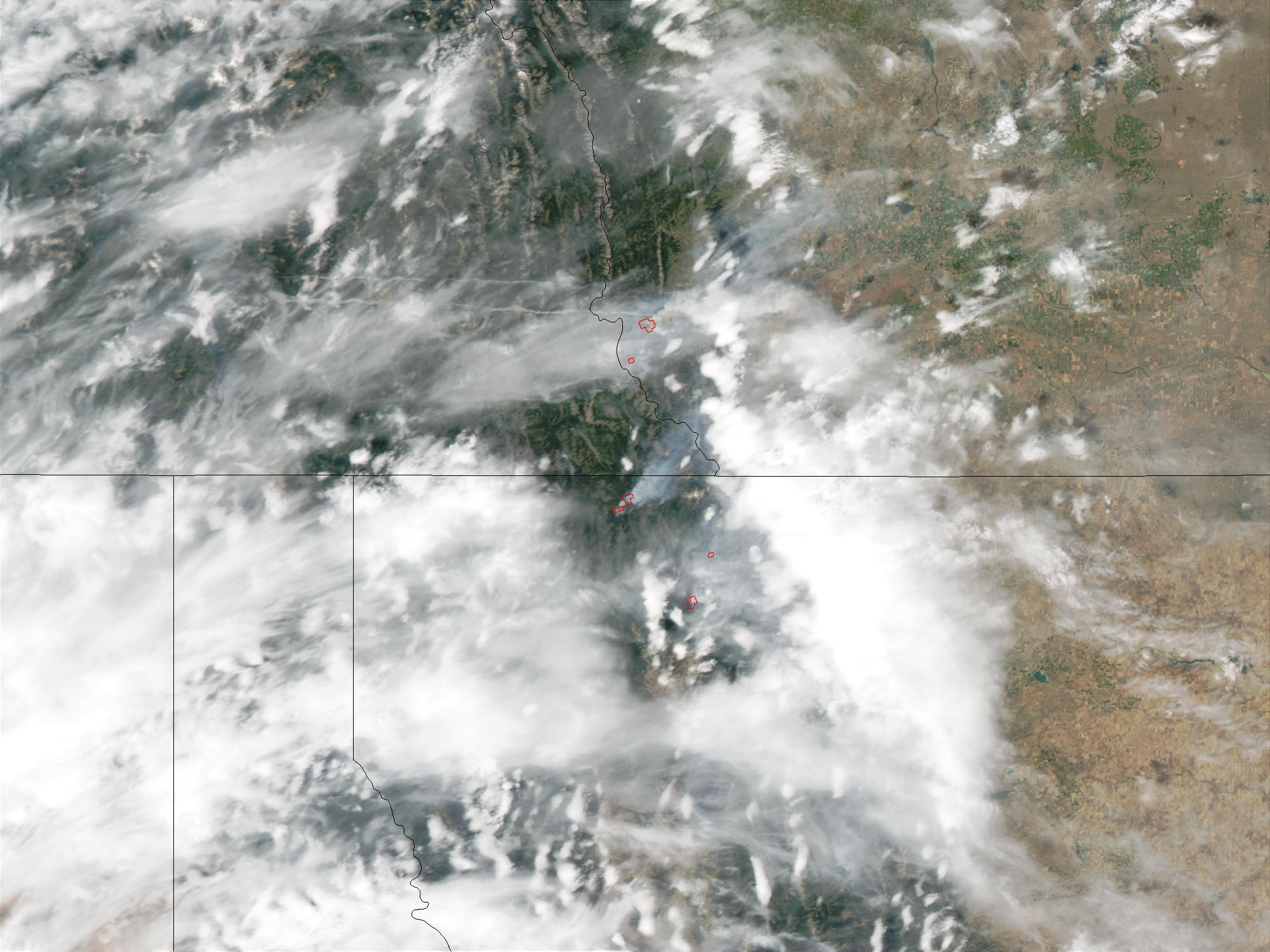Fires in Montana and Alberta (afternoon overpass) - related image preview