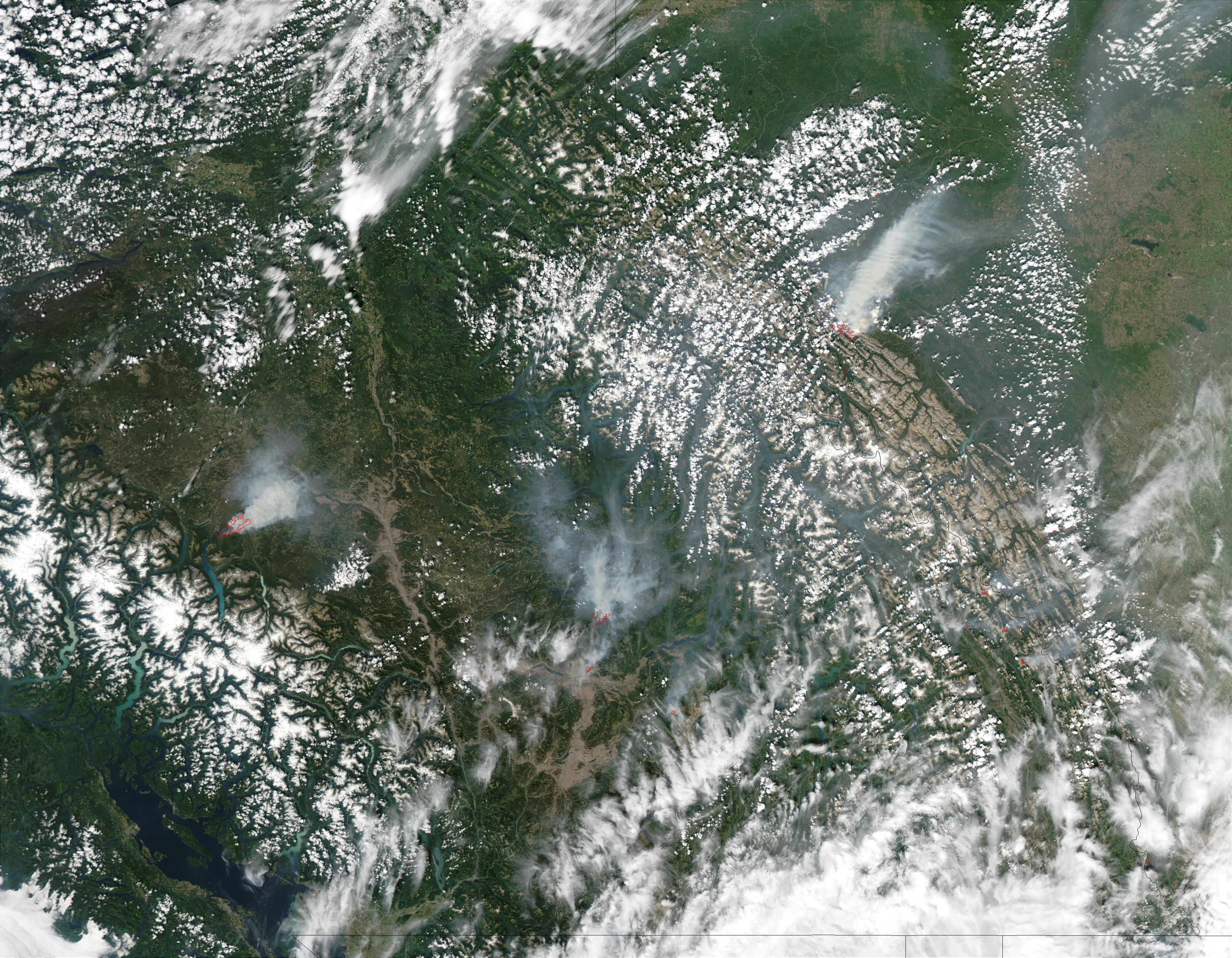 Fires in British Columbia and Alberta (afternoon overpass) - related image preview