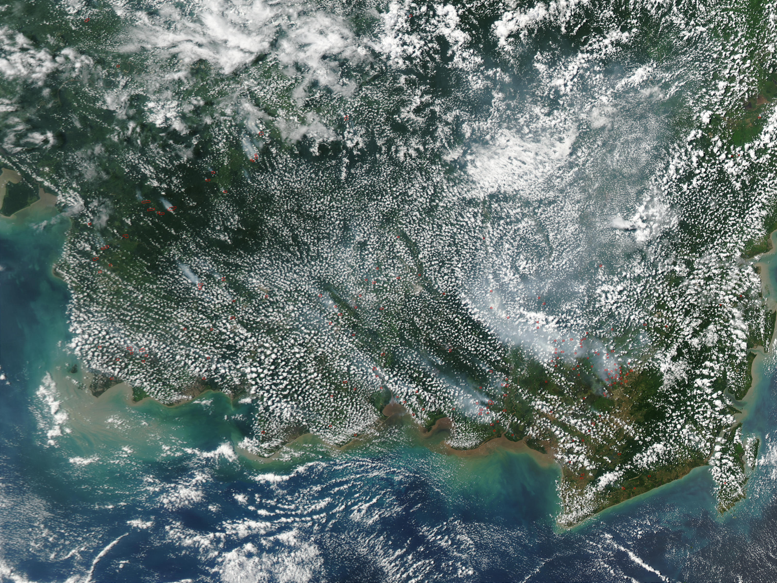 Fires and smoke in southern Borneo - related image preview