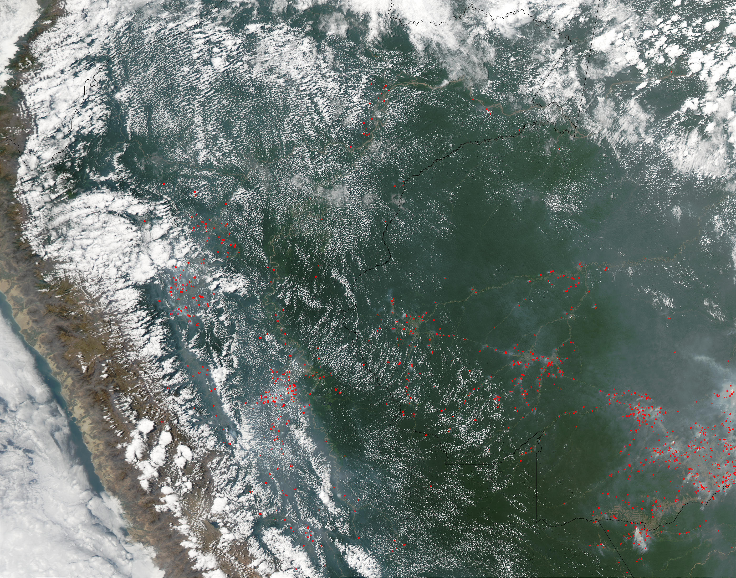 Fires in Peru and Brazil (afternoon overpass) - related image preview