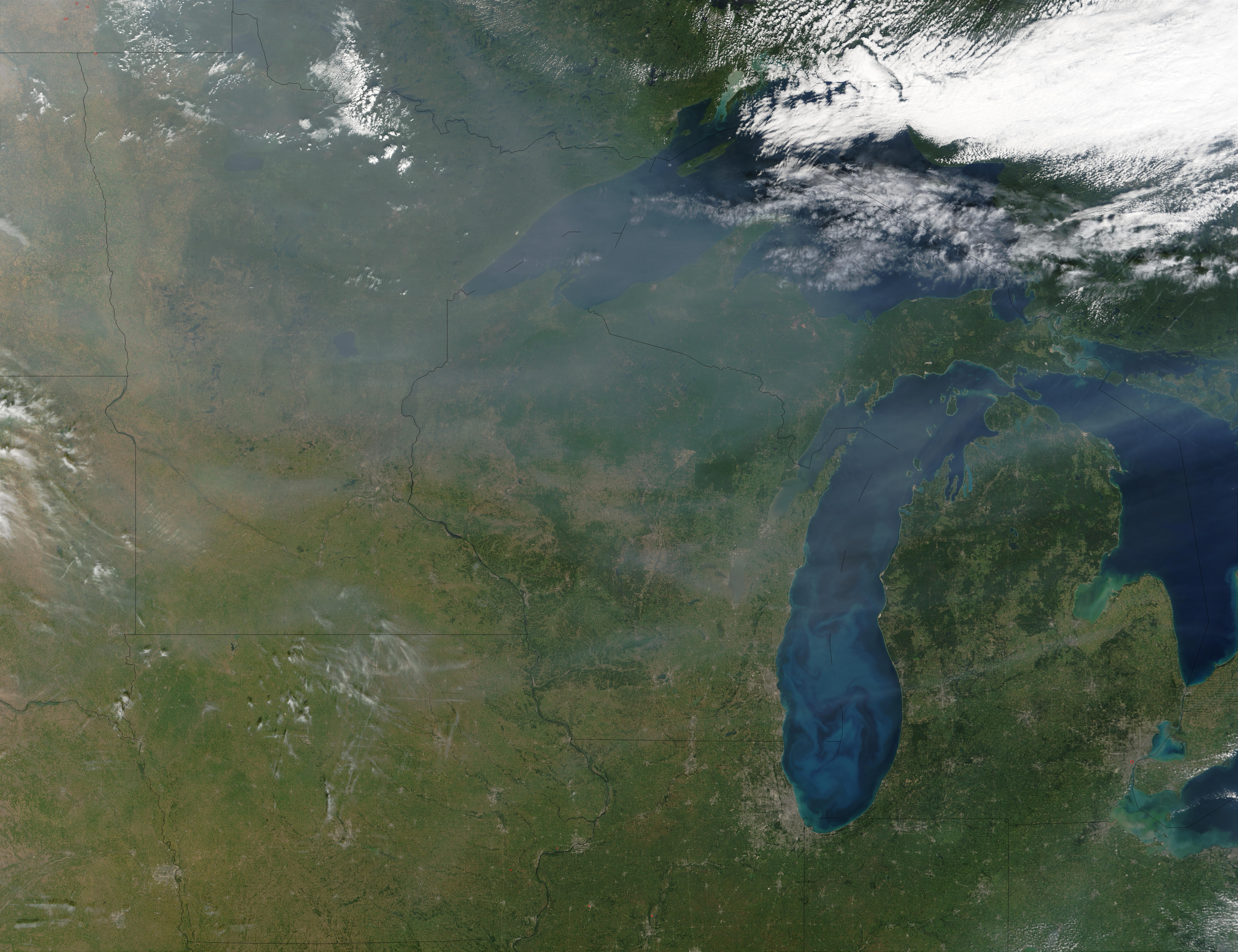 Smoke over central United States and Canada - related image preview