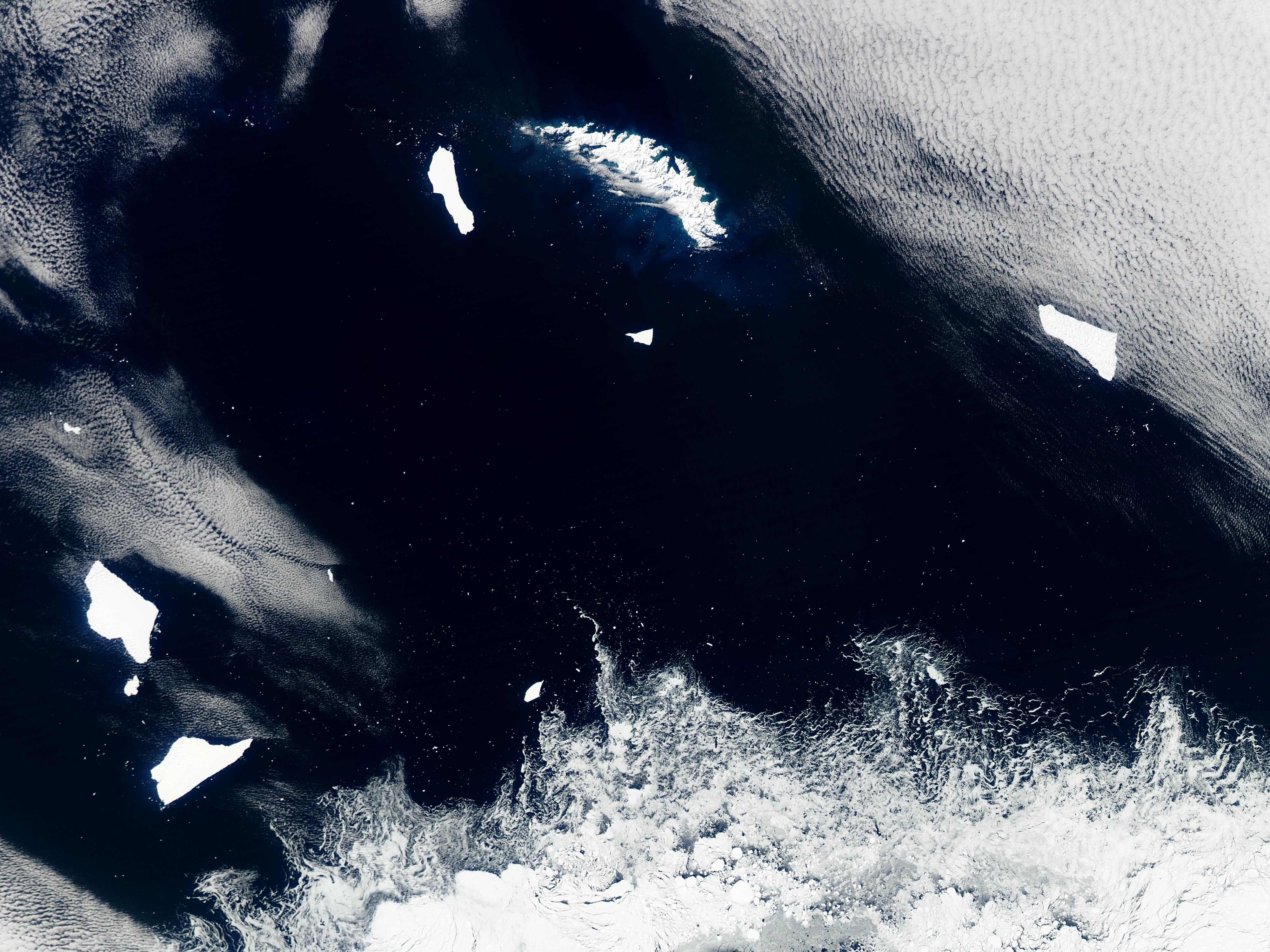 Icebergs around South Georgia, South Atlantic Ocean
