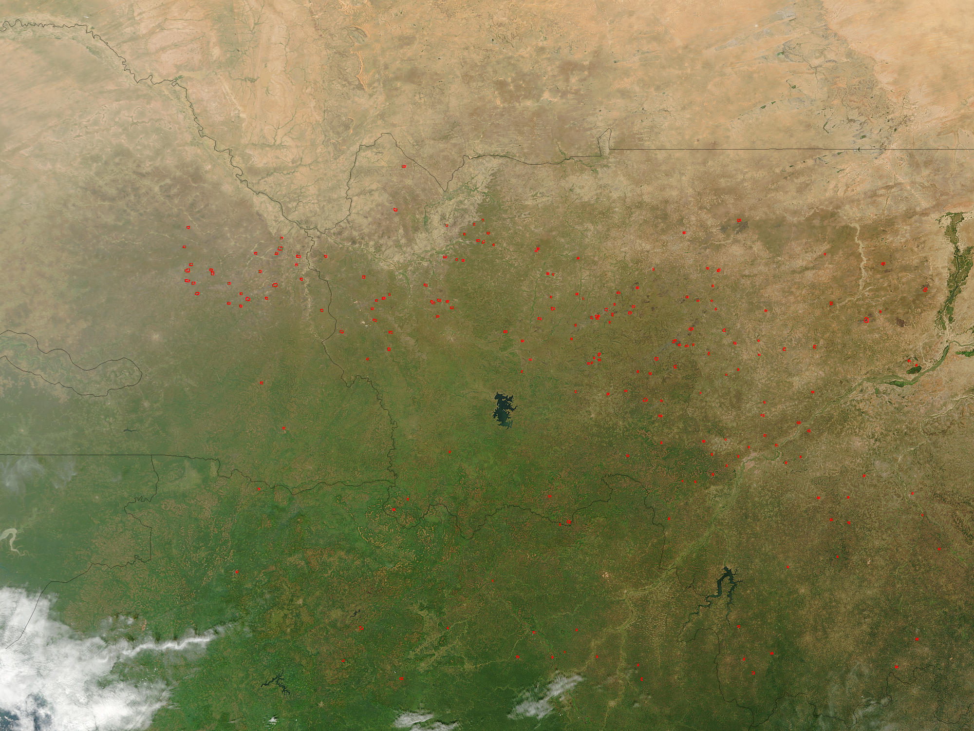 Fires across West Africa (morning overpass) - related image preview