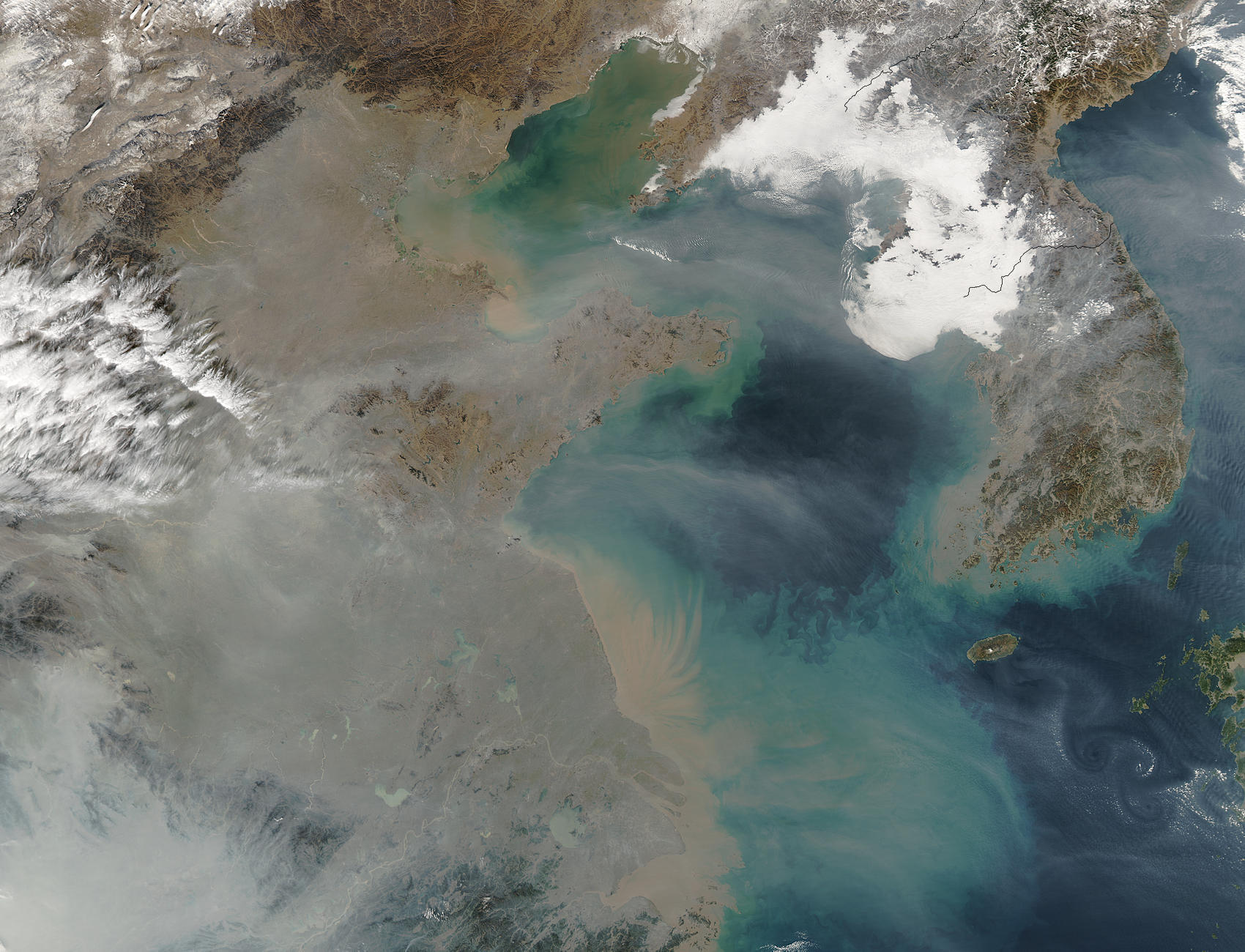 Pollution across Eastern China and Korea