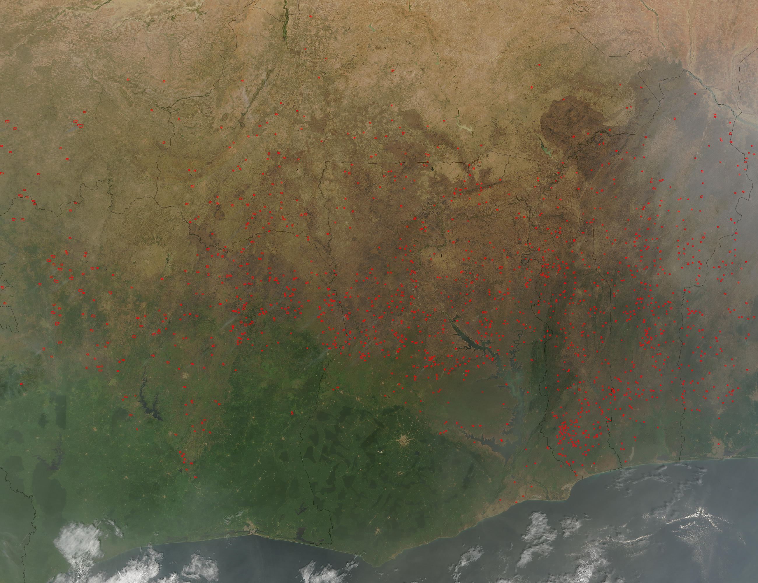 Fires in western Africa (morning overpass) - related image preview