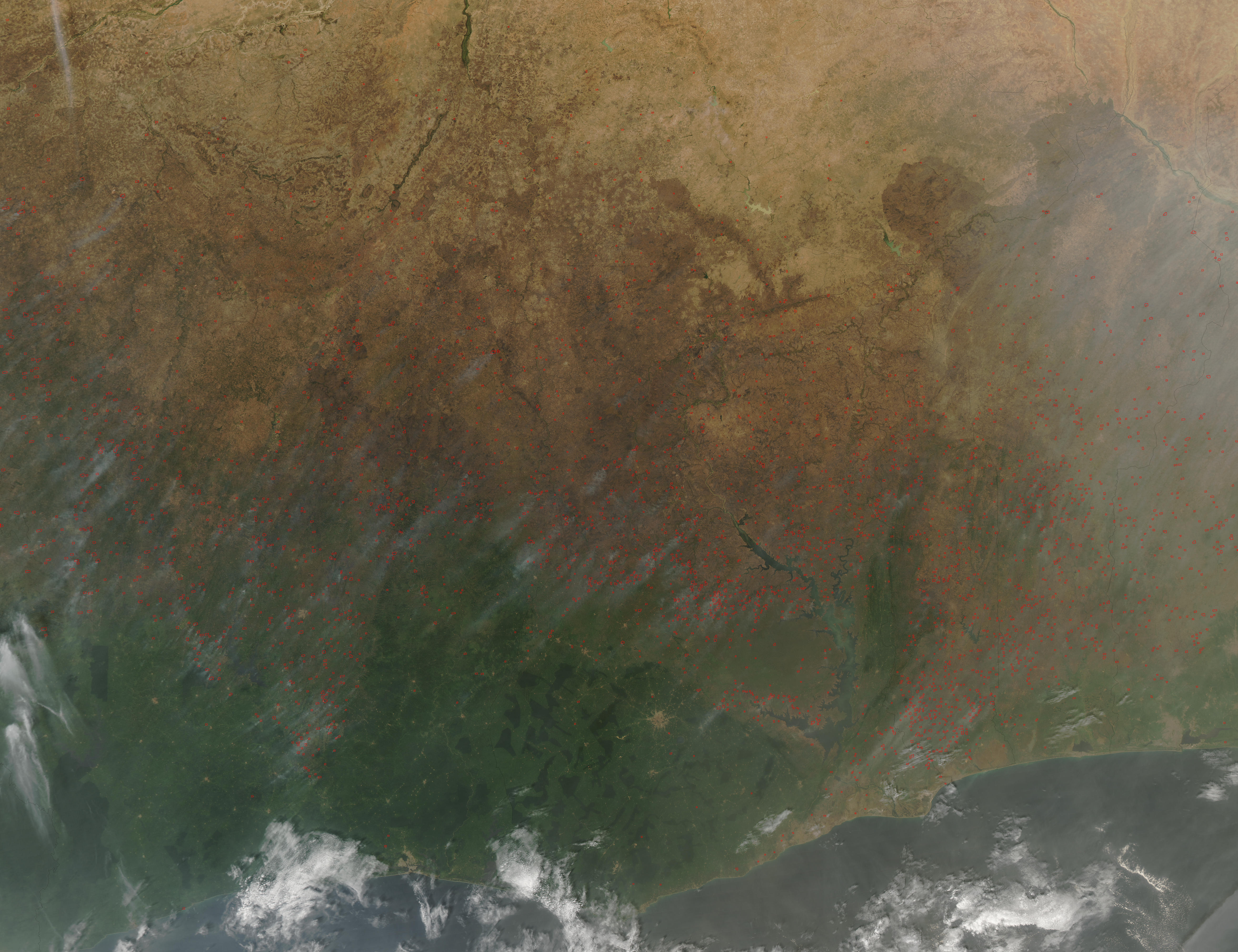 Fires in western Africa (afternoon overpass) - related image preview