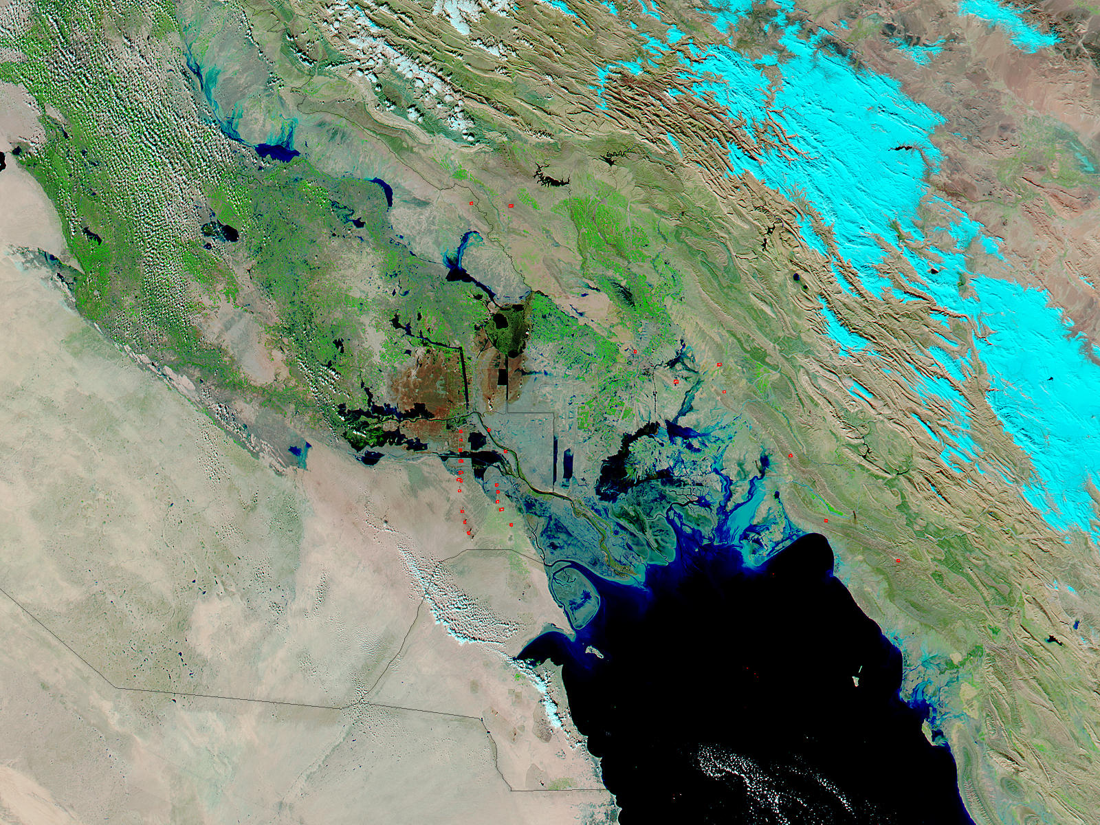 Floods in Iran and Iraq (false color) - related image preview