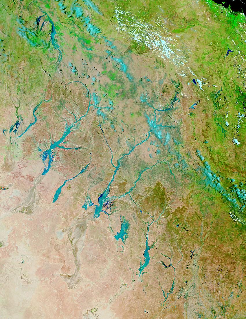 Floods in Queensland, Australia (false color) - related image preview