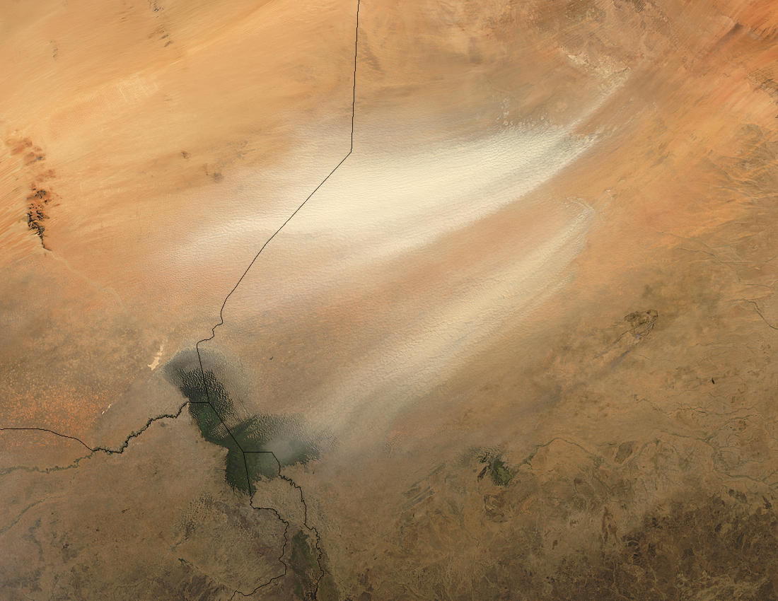 Dust storm in Bodele Depression, Chad (afternoon overpass) - related image preview