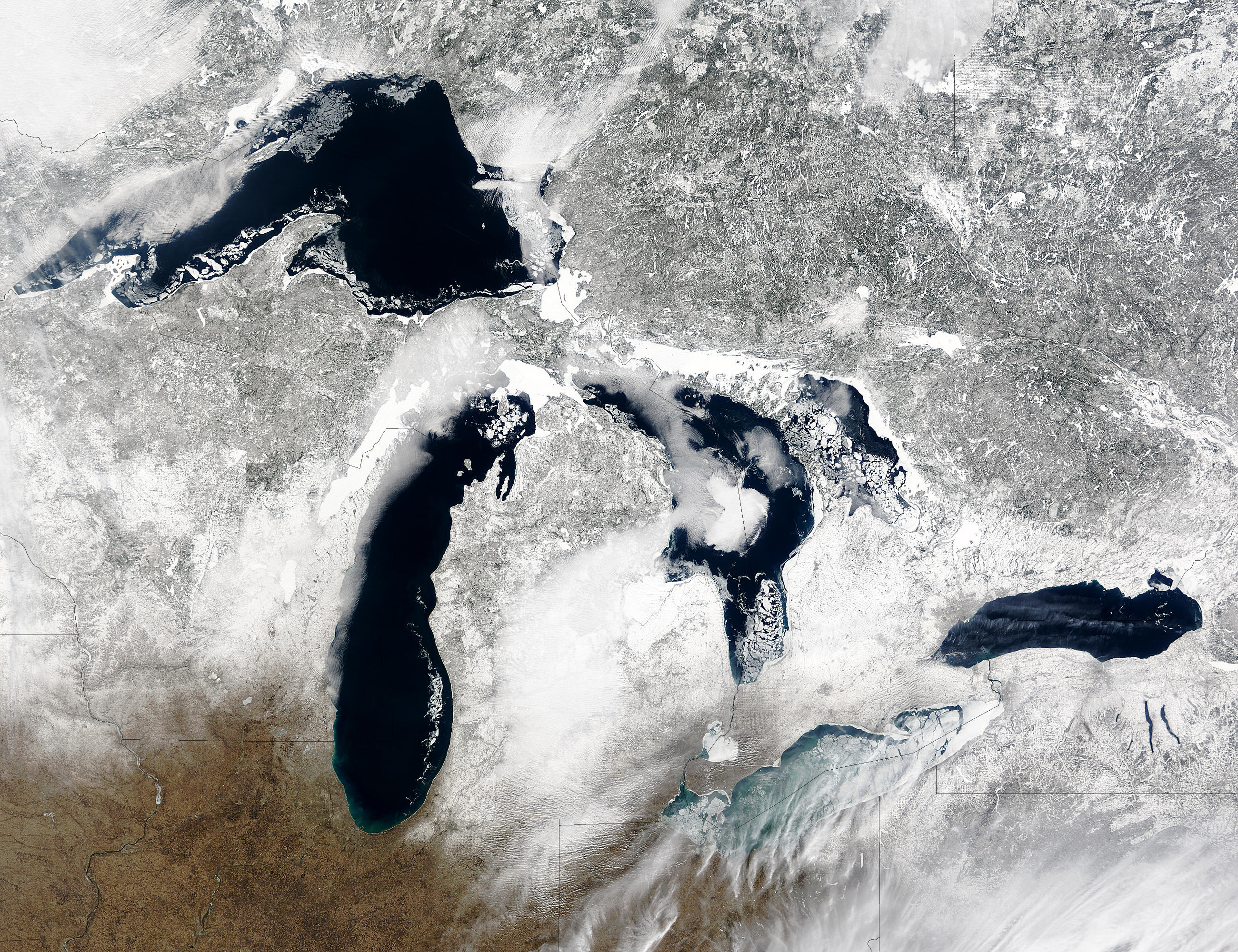 Snow and ice across the Great Lakes - related image preview