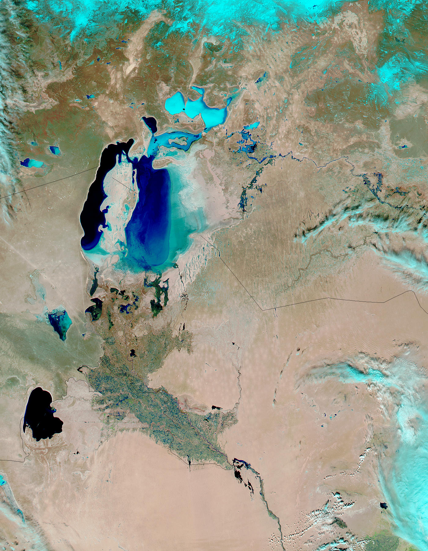 Floods along the Syr Darya River, Kazakhstan (false color) - related image preview