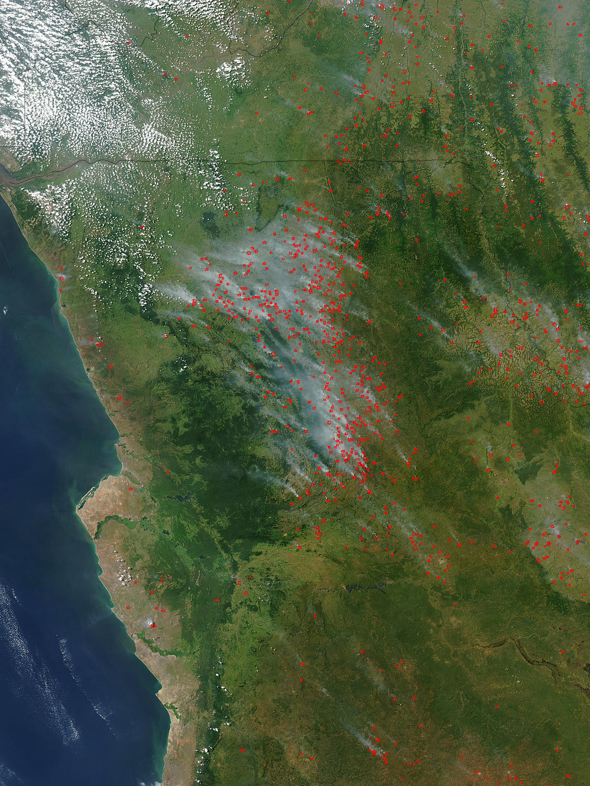 Fires in Northern Angola (afternoon overpass) - related image preview