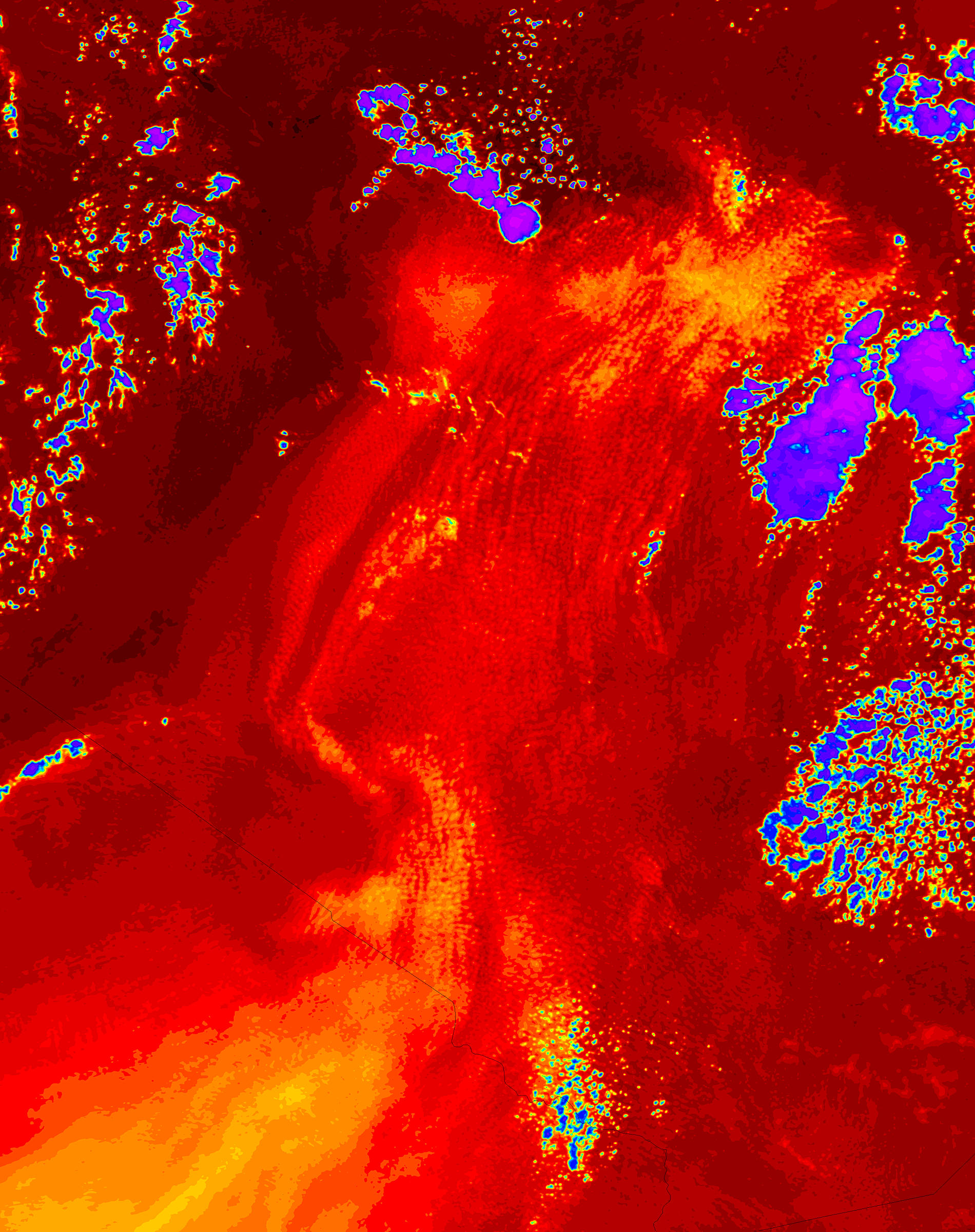 Dust storm in the Sahara Desert (Surface Temperature image) - related image preview