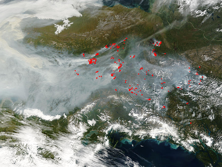 Wildfires and smoke across Alaska and Northern Canada - related image preview