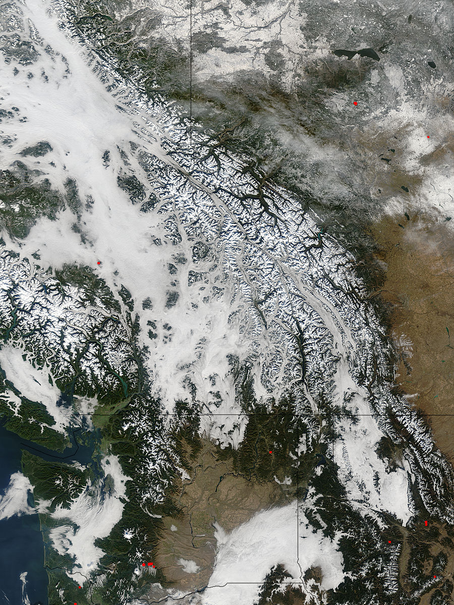 Fog and snow in the Pacific Northwest (true color) - related image preview