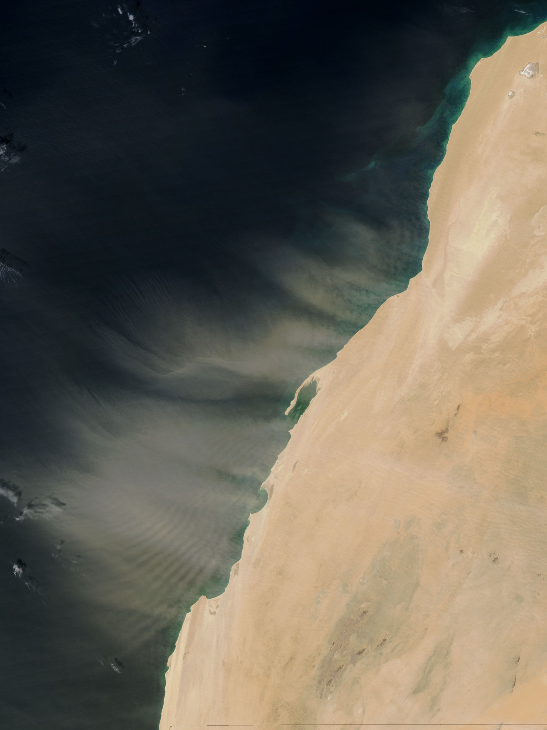 Dust storm off the coast of Western Sahara - related image preview
