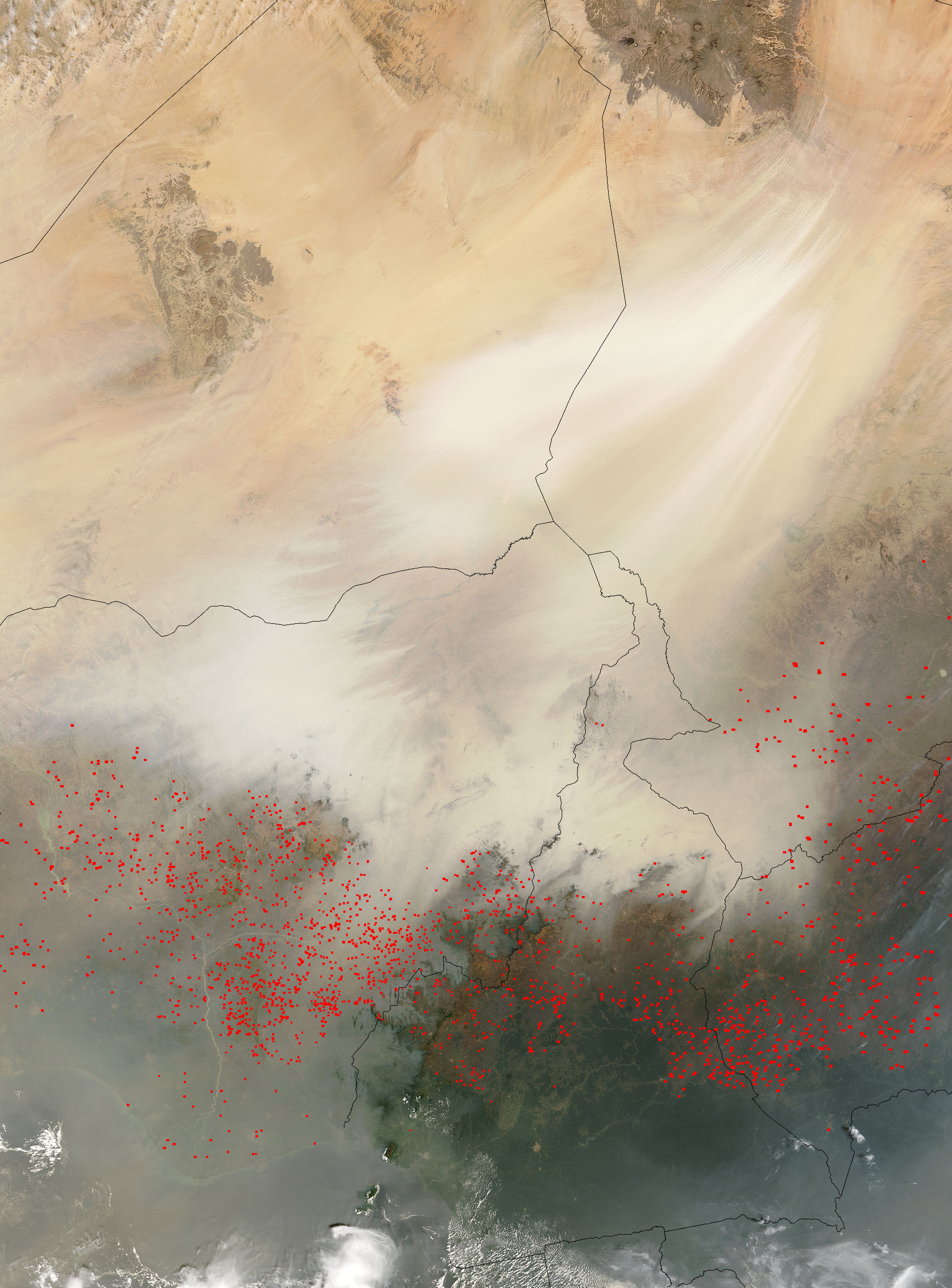 Dust and fires across Central Africa - related image preview