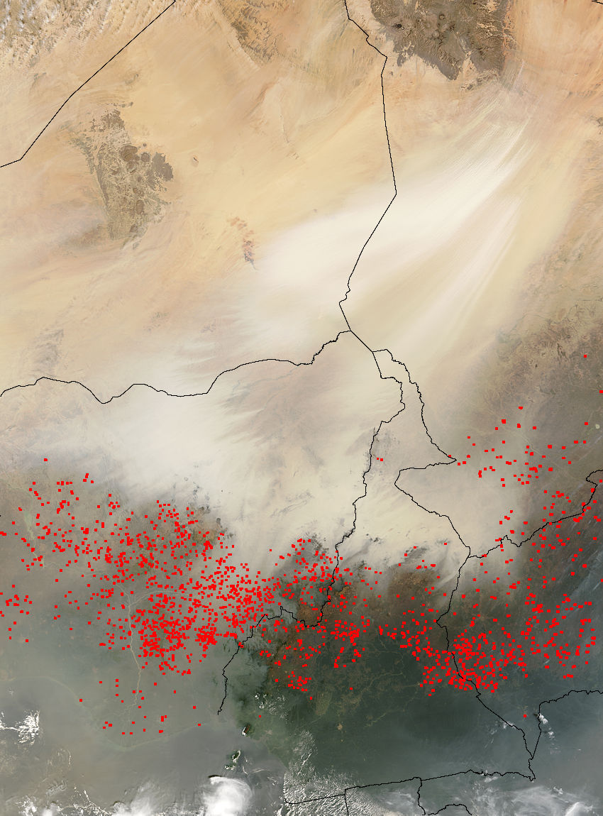 Dust and fires across Central Africa - related image preview