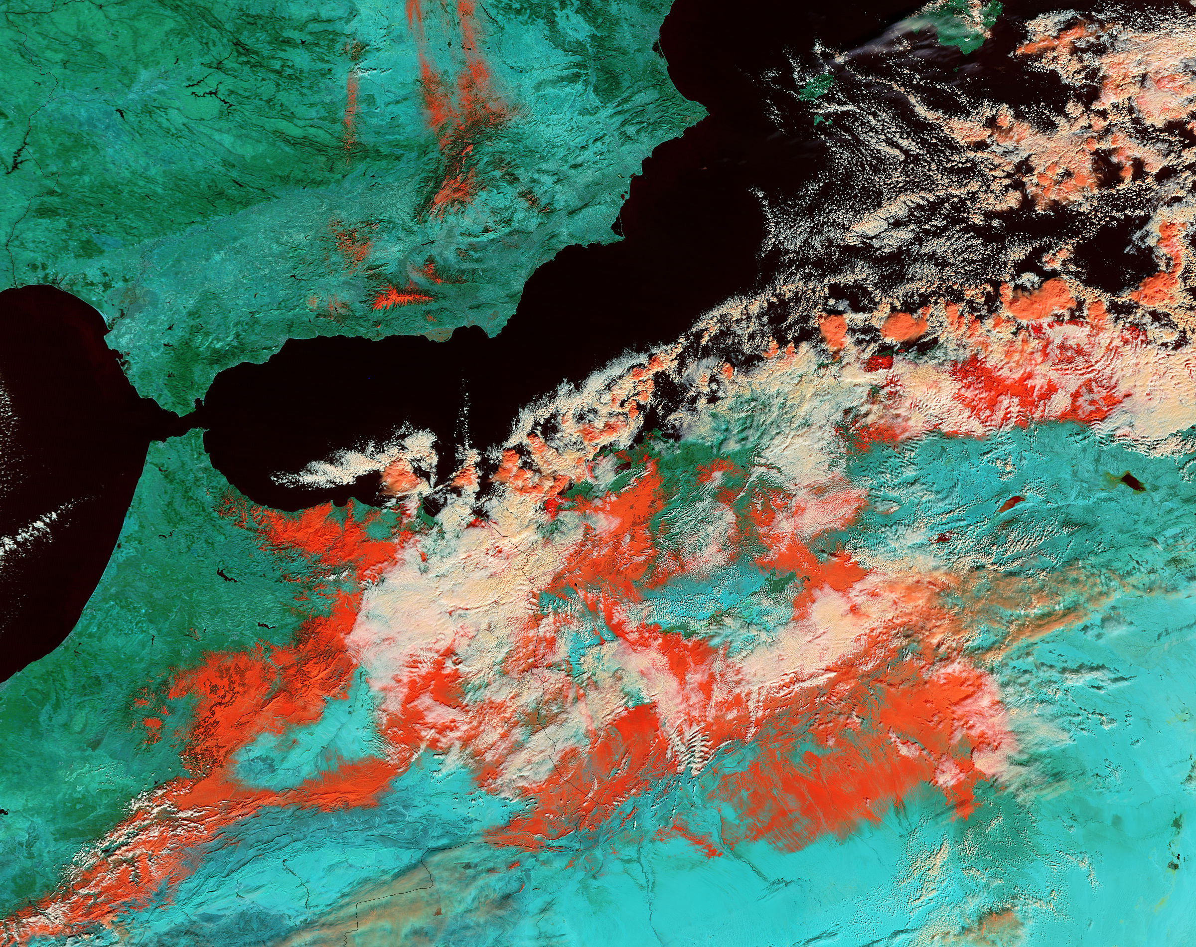 Snow across Algeria and Morocco (false color) - related image preview