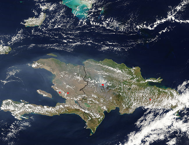 Fires and burn scars in the Dominican Republic and Haiti (true color) - related image preview