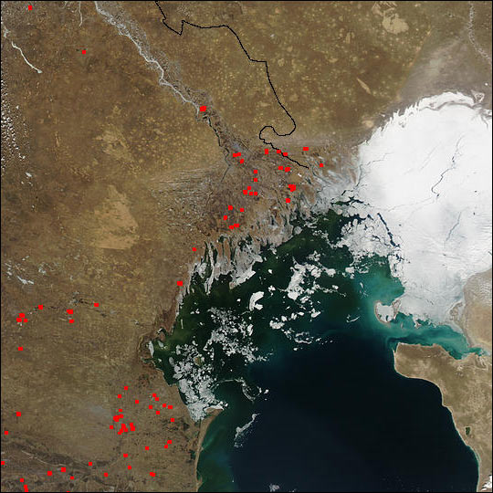 Fires in Volga River Delta and Southwest Russia