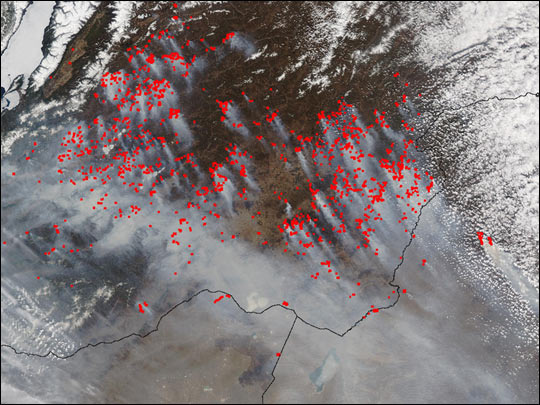 Fires Surrounding Lake Baikal