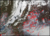Fires Surrounding Lake Baikal
