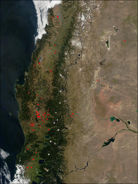 Fires in Central Chile