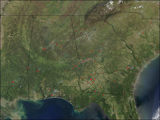 Fires in the Southern U.S.